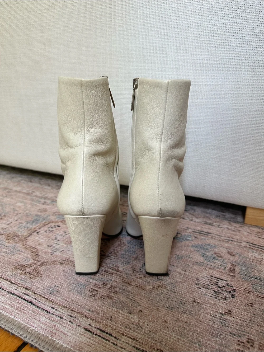 Paris Texas White Leather Ankle Boots